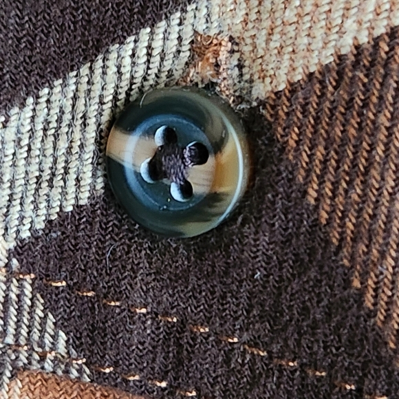 Vans Men Medium Brown Plaid Flannel Button Down Shirt Cotton Blend Tailored Fit - Picture 5 of 7